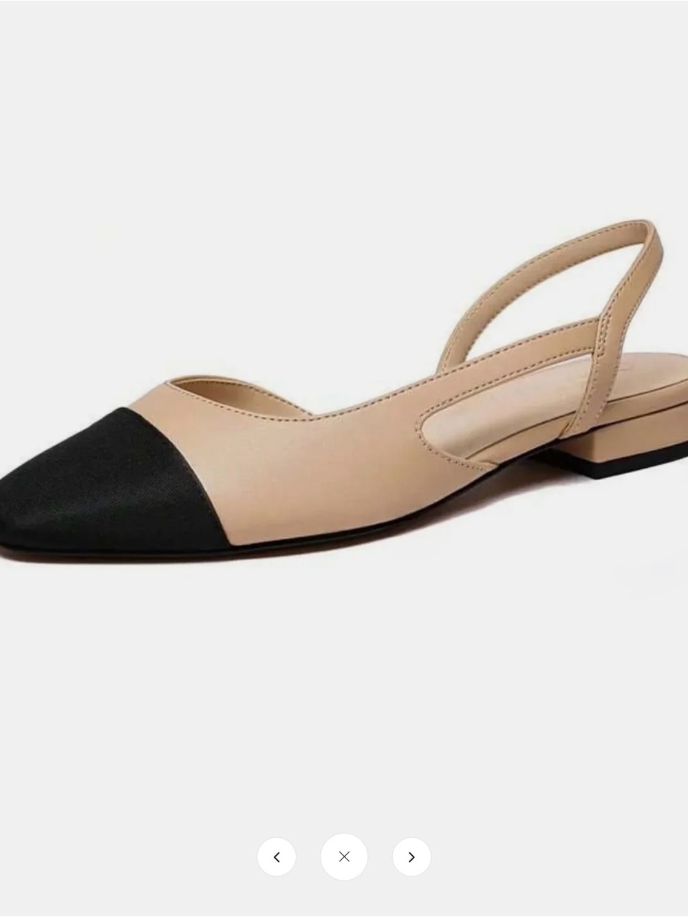 Commense Square Tee Slingback Low Heel Sandals Size 8